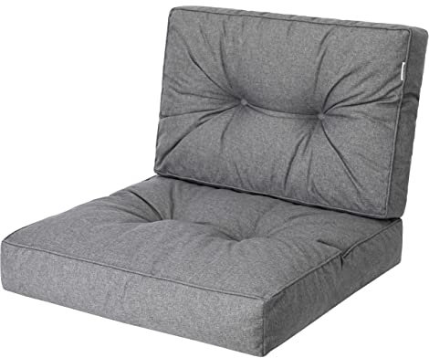 PillowPrim, Palettenkissen, Stulhkissen, Rattansessel, Outdoor, Auflage, Sitzkissen, Stuhlkissen, Rattanmöbel, Graphite, 60 x 60 cm
