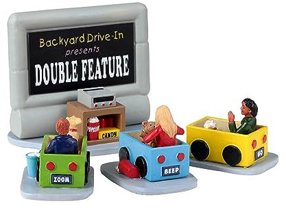 Lemax 33616 Caddington Village Accessory: Backyard Drive-In (Set of 4)