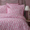 LERUUM Parure de Lit Coton 200x200 Rose Adulte 2 Personnes Réversible Motif de Feuilles Imprimee Housse de Couette (Magenta 200x200+2(65x65)