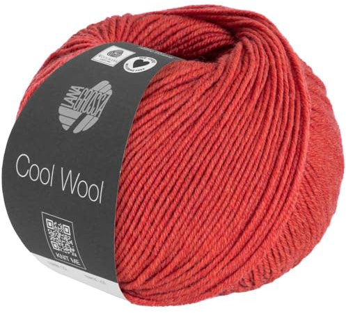LANA GROSSA Cool Wool Melange | Extrafeine Merinowolle waschmaschinenfest und filzfrei | Handstrickgarn aus 100% Schurwolle (Merino extrafein) | 50g Wolle zum Stricken & Häkeln | 160m Garn FB 1428