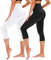 TNNZEET 3/4 Leggings Damen Capri Leggins für Sport, 7/8 Sporthose High Waist Caprihose Große Größen Sportleggings für Gym(Schwarz/Weiß,XXL)