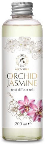 Raumduft Diffuser Nachfüller Orchidee-Jasmin 200ml - Nachfüller für Duftdiffusor - Raumbeduftung - Frischer und langanhaltender Raumduft - Zimmerduft - Diffuser Nachfüllen - Reed Diffuser Refill