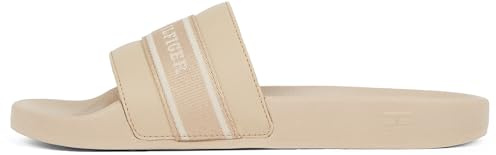 Tommy Hilfiger Mädchen Poolside With Webbing Fw0fw08529 Slides, Beige Horseradish, 35 EU