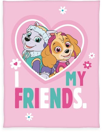 Herding Fleece-Decke Paw Patrol, 130 x 170 cm, Dekorative Kinder-Kuscheldecke mit buntem Motiv, flauschig, 100% Polyester