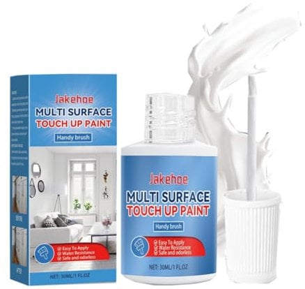 rujjftsy White Touch UP Paint, 30ml Multi-Surface Touch Up Paint Pen, White Touch Up Paint Pen for Chips and Scratches, Interior& Exterior House Paint for Wall Door Cabinet Furniture