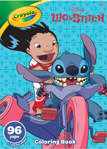 Crayola Lilo & Stitch Coloring Book for Kids, 96 Lilo & Stitch Coloring Pages, 1 Lilo & Stitch Sticker Sheet, Kids Gift, 3+