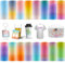 LUCKIGUCK 16 Stück/Set Gradient Infusible Transfer Ink Sheets,Vorgedrucktes Gefärbtes Gradient Sublimationspapier 11.5 x 30.5 cm Infusible Transfer Ink für T-Shirts,Tassen und DIY-Projekte
