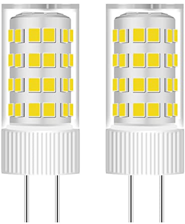 HUIMEIJIA 4W G6.35 LED Light Bulbs 110-130V T3/T4 JC Type LED Bulb G6.35/GY6.35 40W Halogen Bulb Equivalent for Desk Lamp Accent Chandelier Light Landscape Lighting (6000K Daylight White, 2PACK)