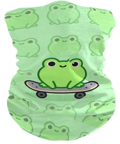 Winddichter Half Face Schal Niedlicher Frosch Auf Dem Skateboard Half Face Kopfbedeckung Multifunktion Headwrap Für Herren Yoga Outdoor