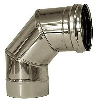 Curva 90 canna fumaria DN 80 tubo acciaio inox 316