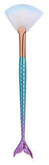 LyDia® Small Mermaid Fishtail Fan – Green Cheek Blusher/Blending/Face n Body Contour/Highlighter/Bronzer/Dust Makeup Brush