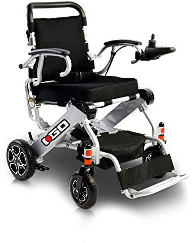 Pride Mobility i-Go Power Chair – Folding Electric Wheelchair for Adult with Joystick (Silver)