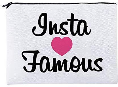 Kleine Kulturtasche Kosmetiktasche Schminktäschchen Make-Up Bag Kulturbeutel mit stylischen Print-Motiven für die Handtasche, Reisen und Urlaub (Insta Famous)