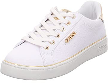 GUESS Femme Beckie Carry Over Sneaker, White, 36 EU