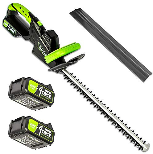 MYLEK Cordless Hedge Trimmer Cutter, 51cm Cutting Length, 16mm Easy Cut Capacity, Lightweight Garden Handheld, 20V - 2 x 4000mAh Long Life Lithium-Ion Batterries, UK Fast Charger, Blade Guard