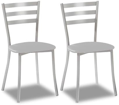 ASTIMESA SCRRGR Dos sillas de Cocina, Metal, Gris, Altura de Asiento 45 cms