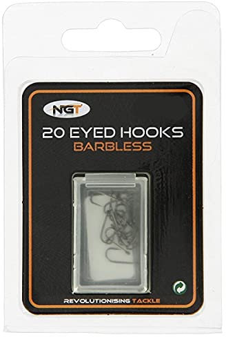 x20 NGT Barbless Eyed Hooks in Size 16