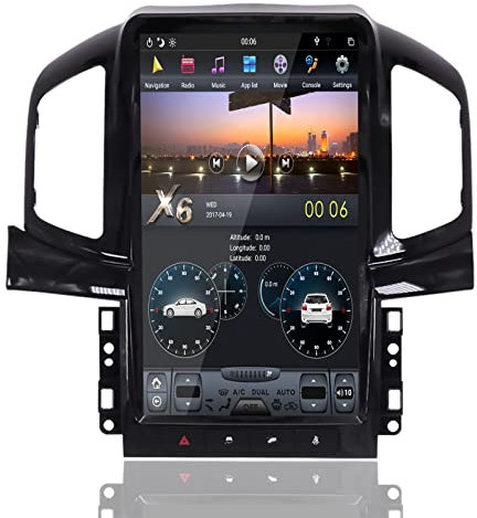 MOOKAKA Android Auto radio 2 Din Navegación GPS Unidad principal Radio Tesla para Chevrolet Captiva 2013-2017 Reproductor Multimedia 13.6 pulgadas pantalla vertical apoyo Carplay DSP WIFI (PX6,4+64GB)