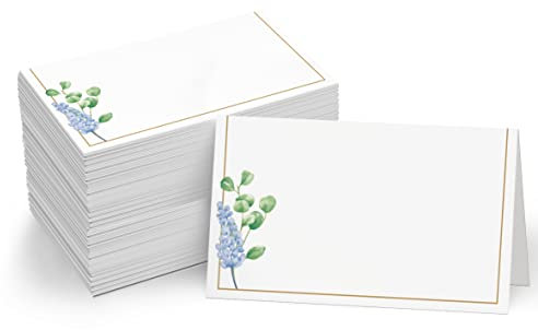 110 Stück Zeltkarten, kleine Tischkarten mit elegantem Blumen-Design, zarte Sitzkarten, leere Namenskarten, Escort-Karten für Hochzeit, Tisch, Dinnerpartys, Empfänge (je 5 x 9 cm)