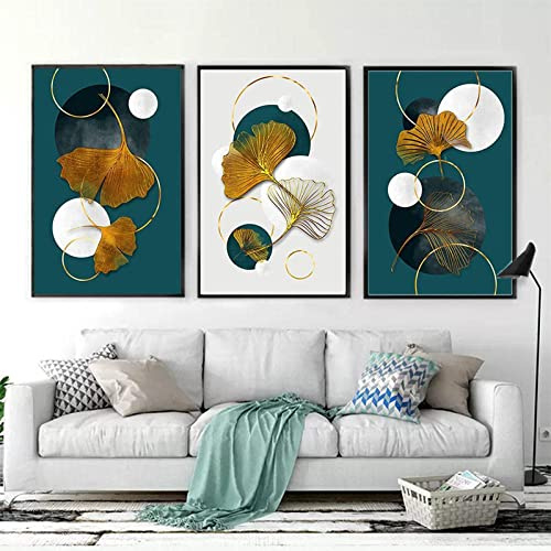 HMXQLW Plante Luxueuse Ginkgo Biloba Toile Peinture Tableau Decoration Murale,Impression sur Toile Art Affiche Salon Chambre Maison Décoratifs Moderne Aesthetic Room Decor sans Cadre (60X90cm)