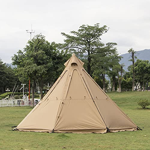 Großes Pyramiden-Tipi-Campingzelt mit Herdloch Indianerzelt mit Tragetasche für Familien-Camping-Heißzelte für 5-8 Personen
