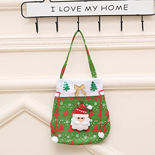 PERZOE Weihnachts-Kordel Zug Taschen Weihnachts süßigkeiten Stoff-Geschenk-Taschen Weihnachtsmann-Schneemann-Rentier-Design-Weihnachts Taschen Weihnachts Mann 2#