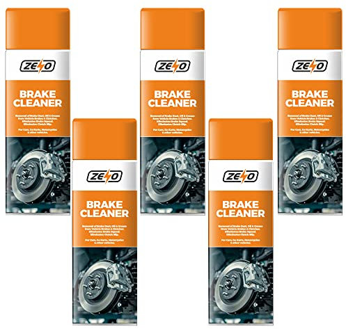 ZENO Brake Cleaner 500ml 5 Bottles | Brake & Clutch Cleaning Spray | Anti-Corrosion & Anti-Rust Protection Aerosol Spray | Cleans Cars, Vans, Motor Bikes, Go Karts