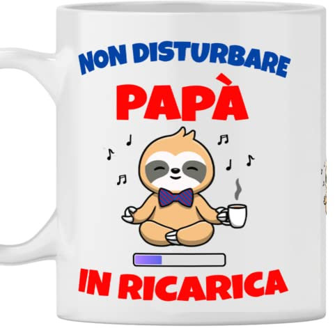 Tazza Papà - Idea Regalo per Compleanno, Festa Anniversario, Natale - Papà in Ricarica