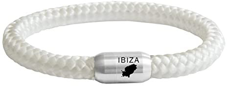 Paris Montana Pulsera trenzada de la isla de Ibiza original, cierre magnético, 8 mm de diámetro, 19 cm - 24 cm