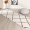 FRAAI Hochflor LäUfer - Grand Lines Creme Schwarz 80x200cm - Kariert, Gestreift, Shaggy - Modern, Skandinavisch - Schlafzimmer, Flur - Fellteppich - Rug