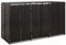 Keketa Triple Wheelie Bin Shed, Durable Metal Wheelie Bin Storage Shed Hideaway, Rattan Effect Dustbin Sheds, Outdoor Patio Garden Container Cover Lockable Black 207x80x117 cm Poly Rattan