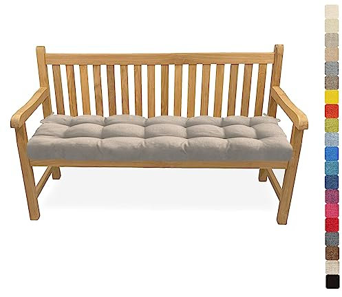 Lsjoaw Bankauflage Bankkissen 140X45X6CM Sitzauflage Sitzkissen Bank Bankpolster Sitzpolster Auflage für Gartenbank Sitzbank & Hollywoodschauke Outdoor/Indoor,Color#6 Hellgrau