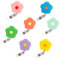 Lot de 7 Porte Badge Enrouleur à Fleurs,Jolis Porte Badges Rétractables Avec Clip Identification Robuste,Accessoires Colorés pour Infirmière,Enseignant,Etudiant,Employé de Bureau,Bénévoles