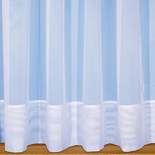 John Aird Sarah - Plain White Net Curtain With 7 Envelope Hem Base - Sold In Set Sizes (1.5 Metres Width, Drop: 36 (91cm))