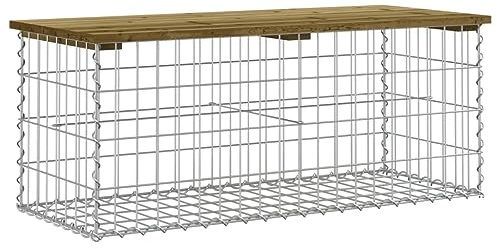 vidaXL Gartenbank aus Gabionen 103x44x42 cm Kiefernholz Imprägniert