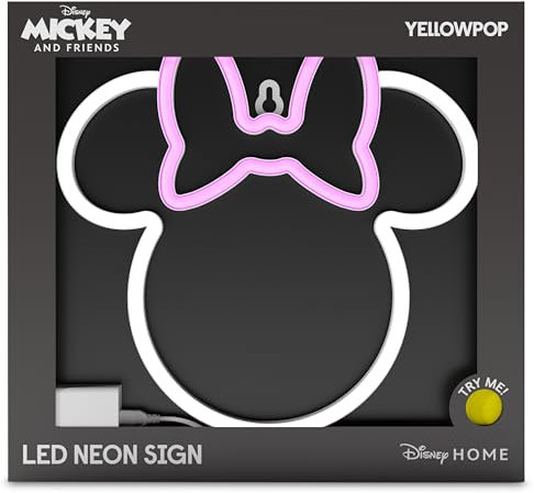 YELLOWPOP Grehge Signs for Wall Decor, Disney Minnie Mouse (Ears) - Energy Efficient LED Neon Lights for Bedroom Wall - Easy to Install Custom Neon Sign & Customizable Light Up Wall Art