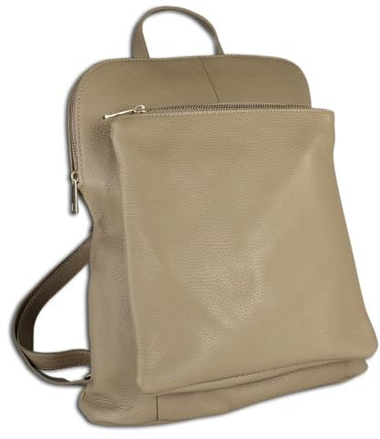 Toscanto Damen Cityrucksack Leder Tasche Taupe beige OTT610RI Leder Cityrucksack
