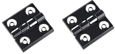 Hidden Hinges for Wood 2 Pieces of Silver and Black Iron Cabinet Door Distribution Box Electrical Cabinet Countersunk Industrial Hinges 4 * 4 Black