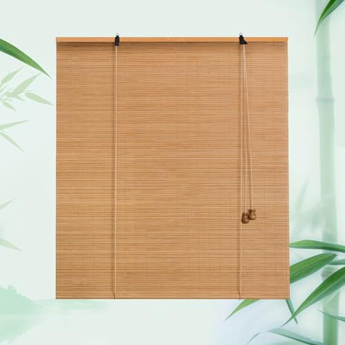 JFOZDM Individuelle Bambusrollo, Bambus Rollo, Bambusrollo Aussenbereich, Aussenrollos Wetterfest, Sonnenschutz/Filterlicht/Sichtschutz, Rollo Bambus für Hofgarten, Balkon, Terrasse, Außenbereiche