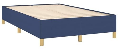 vidaXL Bettgestell, Polsterbett Bett mit Stützbeinen, Bettrahmen mit Lattenrost für Schlafzimmer, Doppelbett Schlafzimmerbett, Blau 120x190cm Stoff
