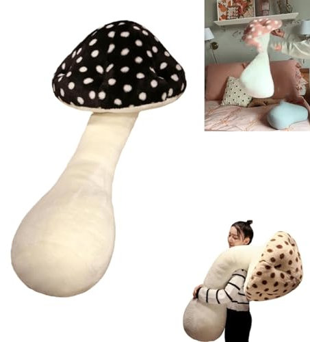 HOPUYESA Pilz-Körperkissen, süßes weiches langes Bettkissen für Erwachsene, luxuriöses Pilz-Plüschkissen (D,S)