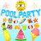 LaVenty decorazione per la festa in piscina blu spiaggia piscina forniture per la festa in piscina sole estivo palloncini spiaggia festa backdrop banner per luau hawaii spiaggia festa in piscina