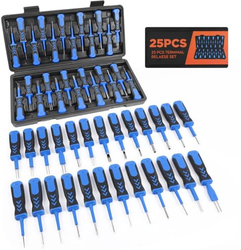 VKALTUL Auspinnwerkzeug KFZ Set, Pin Werkzeug KFZ Stecker mit Rutschfester Gummigriff,Robust und langlebig,Leicht zu bedienen für Autoreparatur/Heimwerken(25 TLG)