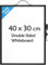 KTRIO Kleines Whiteboard, trocken abwischbar, 40 cm x 30 cm, doppelseitiges magnetisches Whiteboard für die Wand, schwarzer Aluminiumrahmen, hängendes und tragbares Whiteboard für Studenten, Planung,