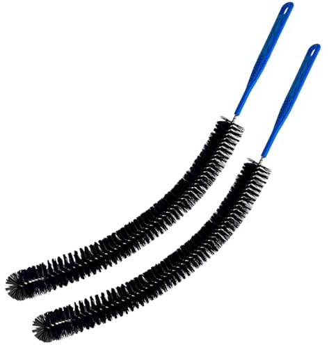 Drain Brush 2PCS 20.5 Inch Flexible Bendable Drain Cleaning Brush with Soft Fine Nylon Bristle and Plastic Handle Long Dryer Vent for Washing Machines Kitchen Sink Shower Bathtub Sewer Hair Clog