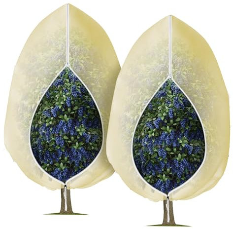 Plant Fleece Frost Protection, 2Pcs 183x183cm Outdoor Plant Winter Covers Freeze Protection, Plant Fleece Jackets Garden Fleece Bags Protect Plant Frost Protection Covers Palm Olive Tree Fleece Cover