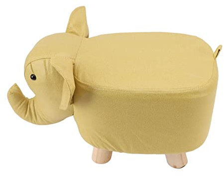 Qcwwy Cartoon-Elefant-Hocker, Weicher Schwamm-Innenraum, Niedlicher Kinderhocker, Wohnzimmer-Dekoration mit Stabilem Rahmen (Yellow)