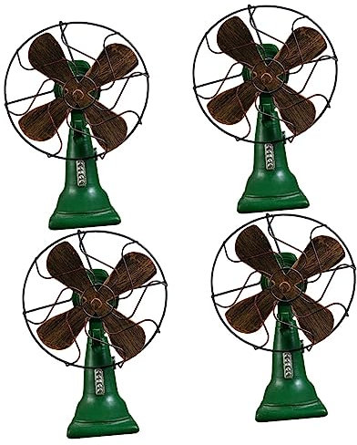 Garneck 4pcs Retro Table Fan-shaped Ornament Resin Desktop Decoration Vintage Home Decor