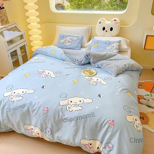 Roffatide Cartoon Cinnamoroll Fleece Decke - Fuzzy Weiche Mikrofaser Gemütliche Wurf Decke für Couch Bett Sofa (ohne Kissenbezug) 110 * 150cm B