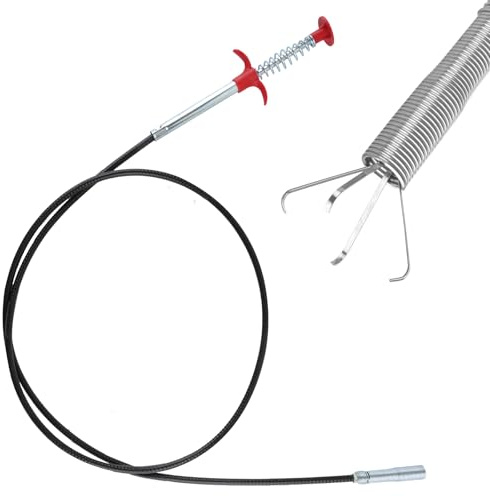 Krallengreifer, Greifer Flexibel, 4-Finger Rohrreinigungsspirale, Bendable Abflussreiniger Spirale, Teleskop Greifer für Küche Bad Toiletten Abwasserkanäle (1.6m)